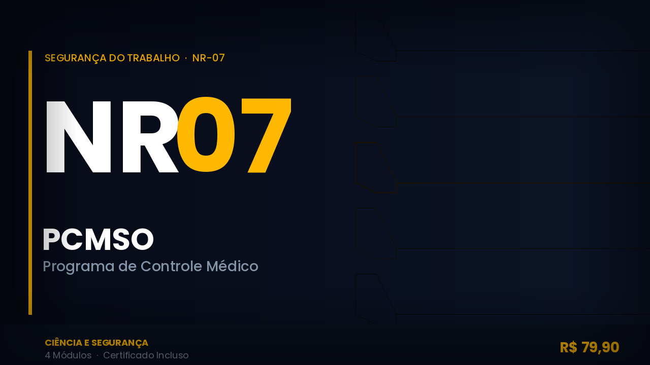 Capa do curso NR-07 — Programa de Controle Médico de Saúde Ocupacional (PCMSO)